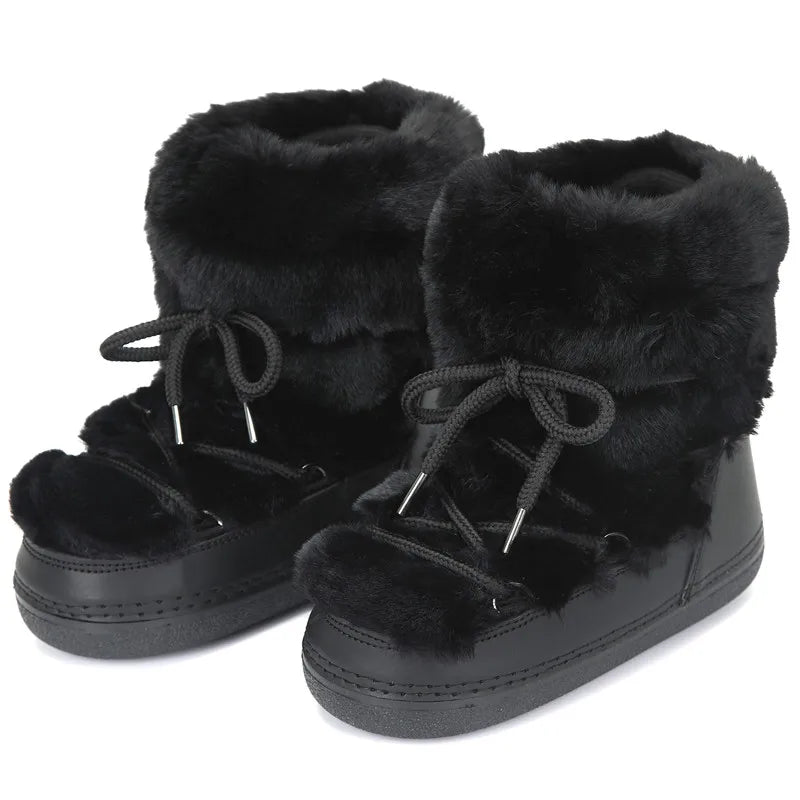 2000s Black Fur Boots