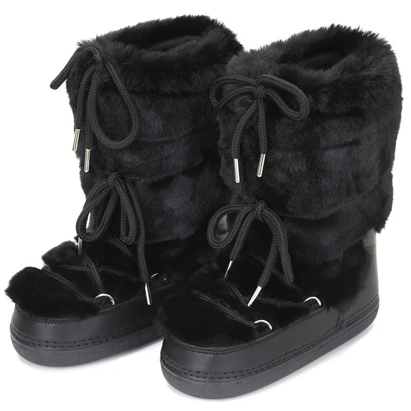 2000s Black Fur Boots