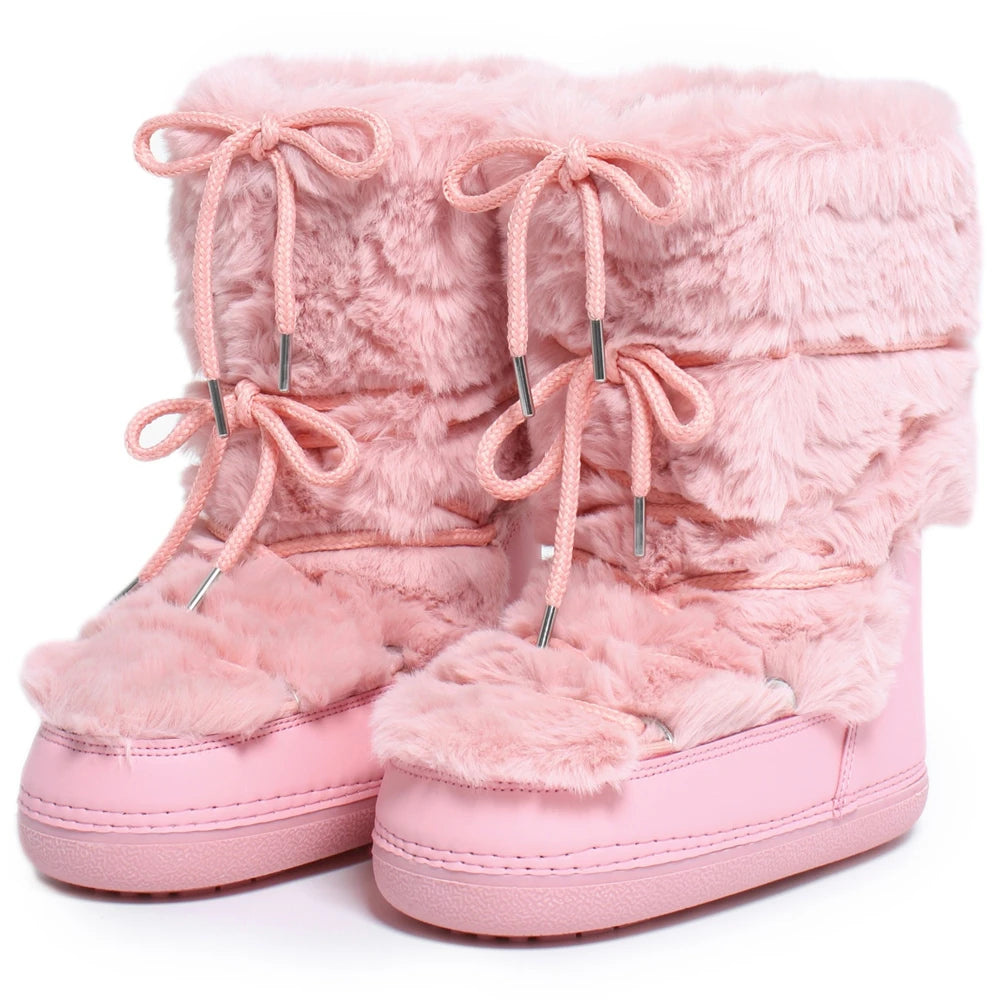 2000s Pink Fur Boots