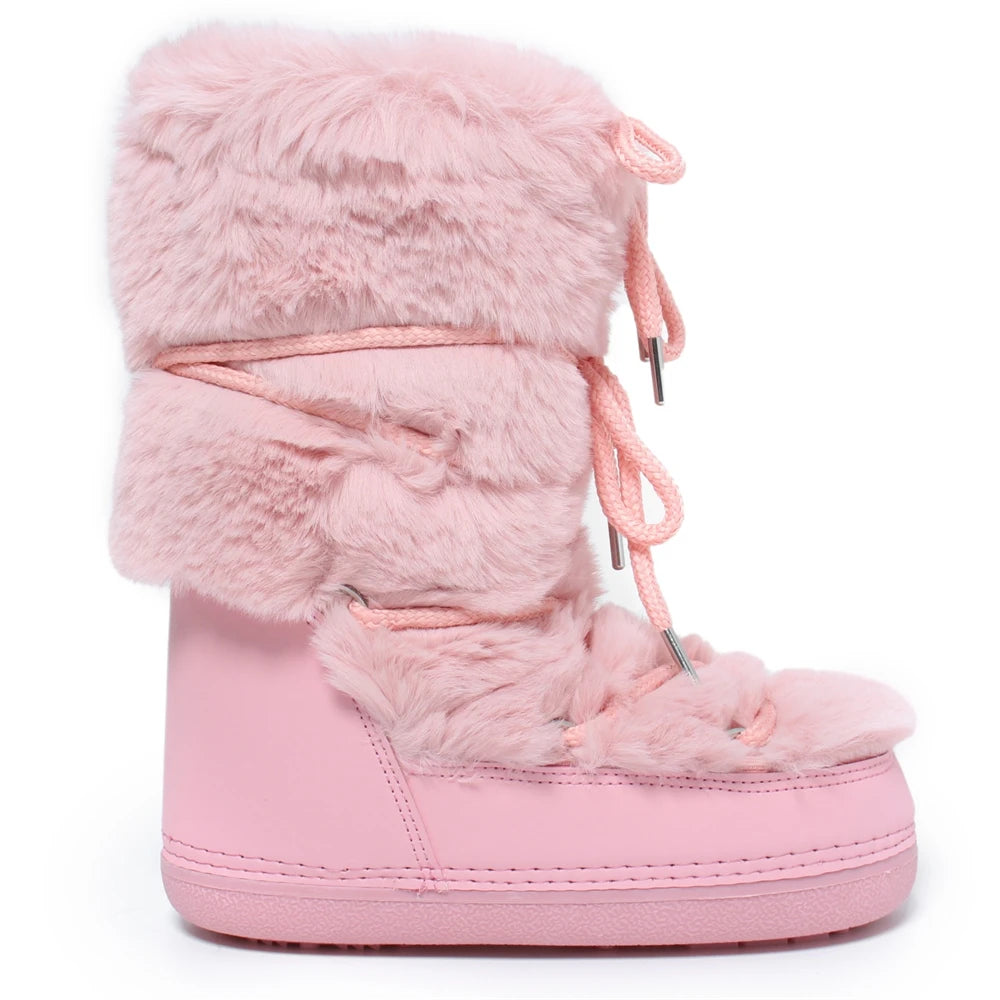 2000s Pink Fur Boots