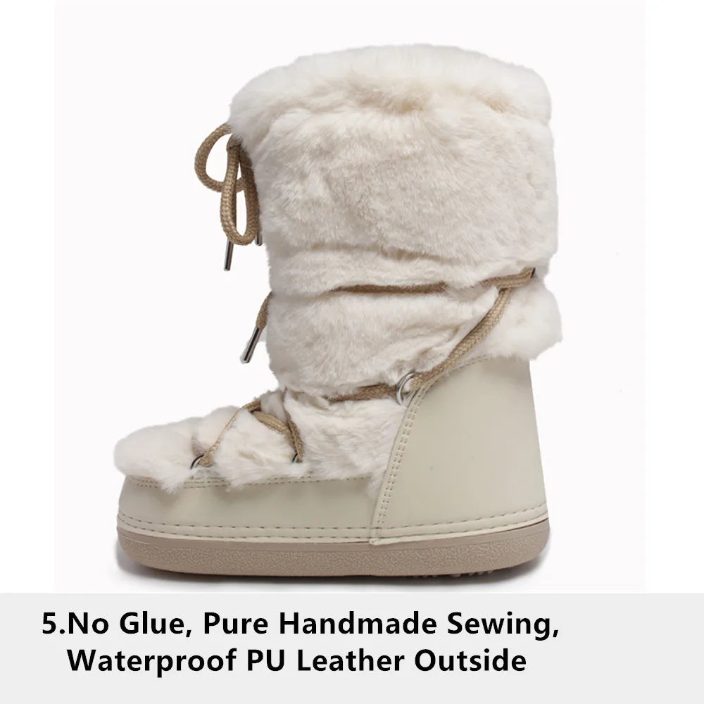 2000s White Fur Boots