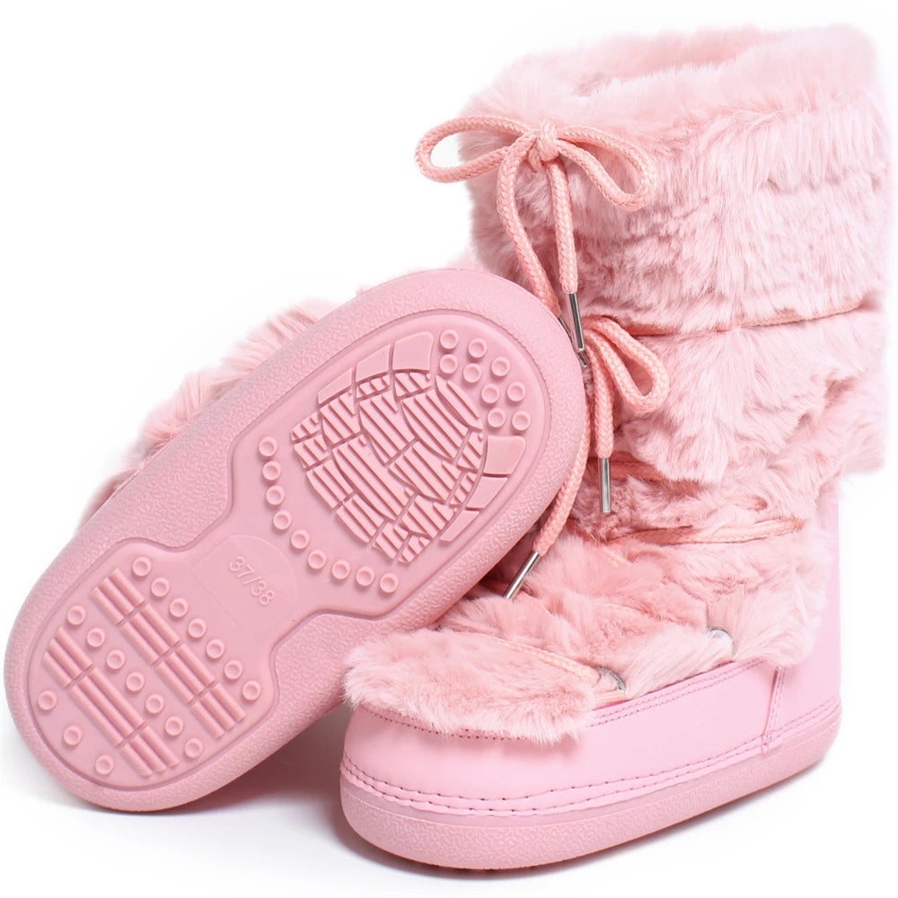 2000s Pink Fur Boots