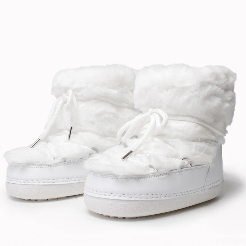 2000s White Fur Boots