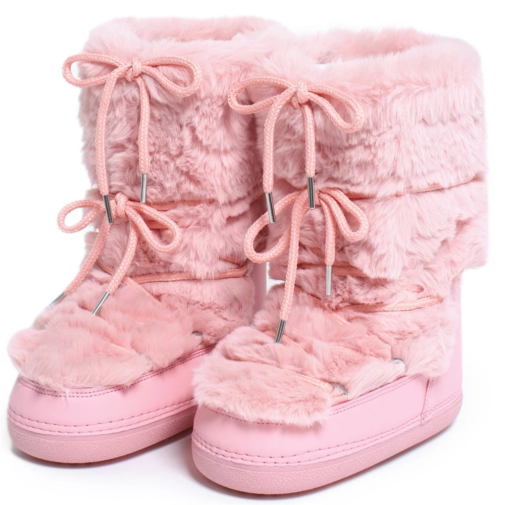 2000s Pink Fur Boots