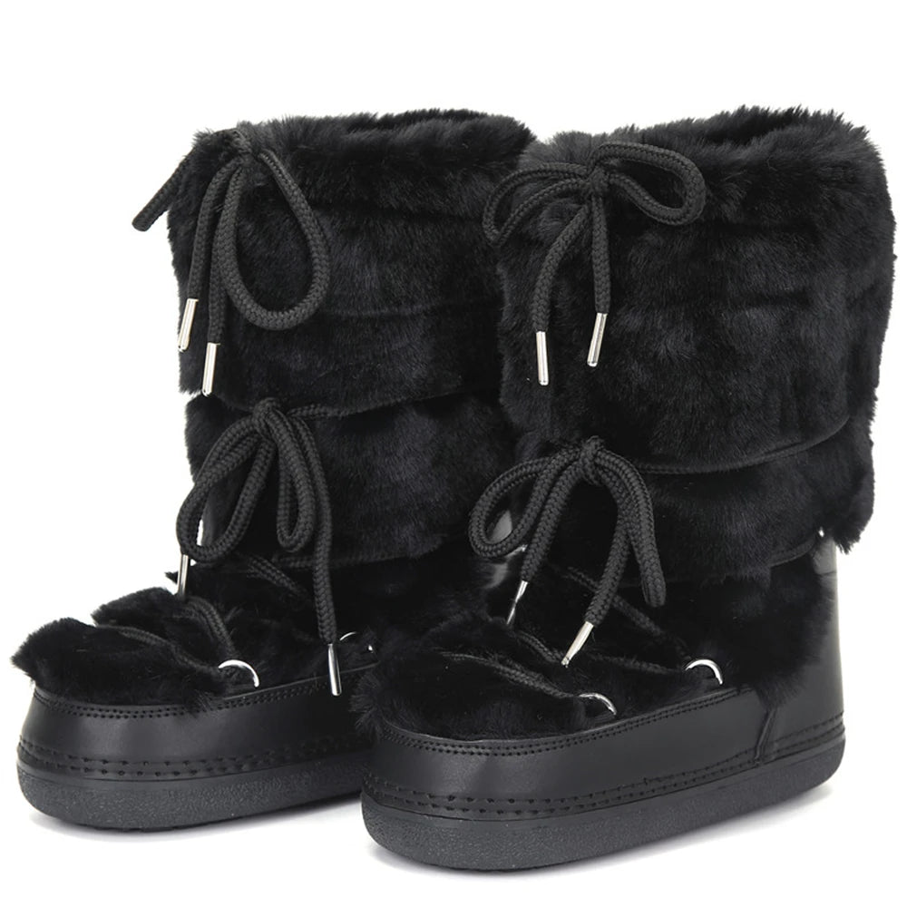 2000s Black Fur Boots