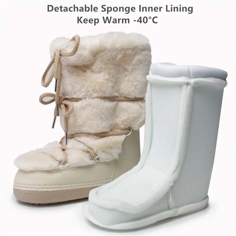 2000s White Fur Boots