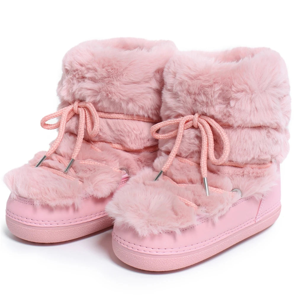 2000s Pink Fur Boots