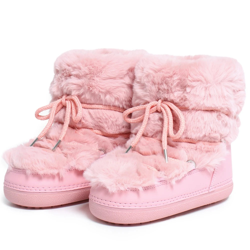 2000s Pink Fur Boots