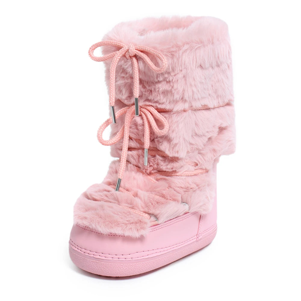 2000s Pink Fur Boots