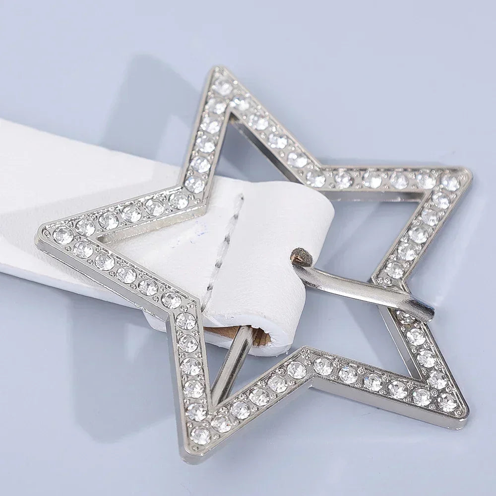 Star Rhinestone Belt For Women Fashion Y2k 2000s Waist Strap Female Girl Jeans Dress Trouser Decorative Waistband Accessories