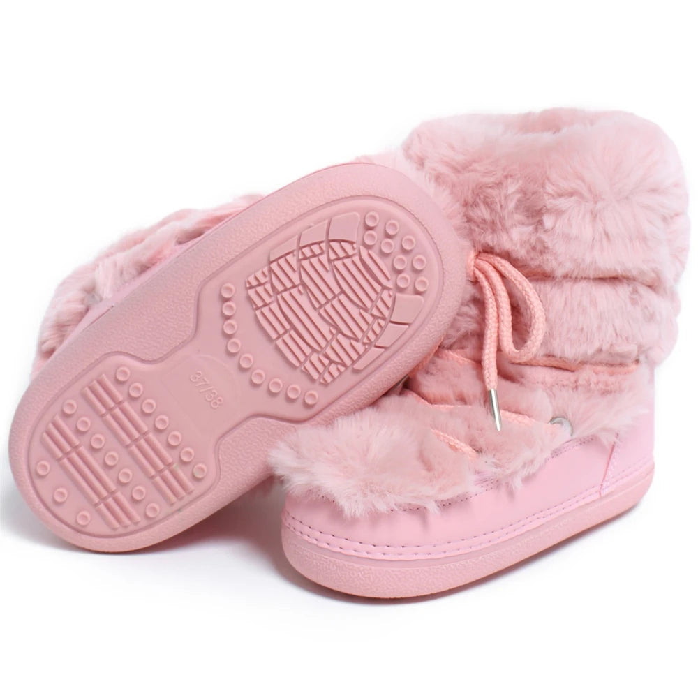 2000s Pink Fur Boots