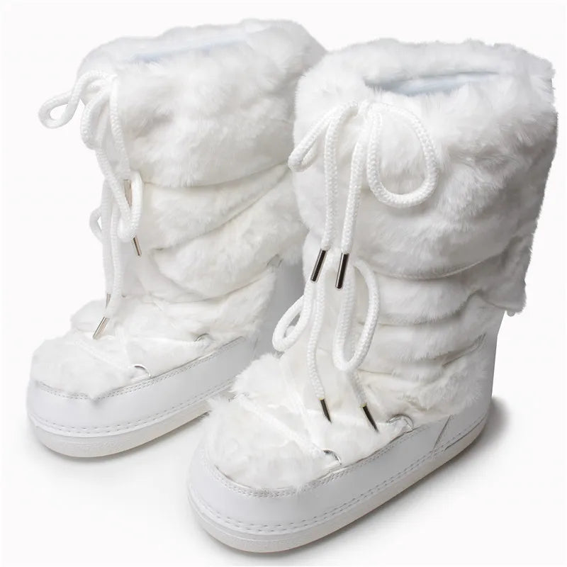 2000s White Fur Boots