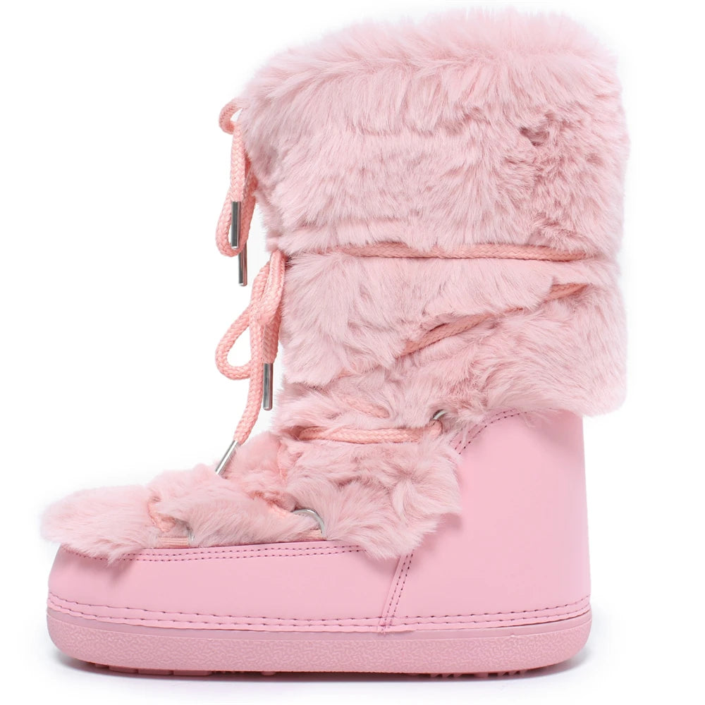 2000s Pink Fur Boots